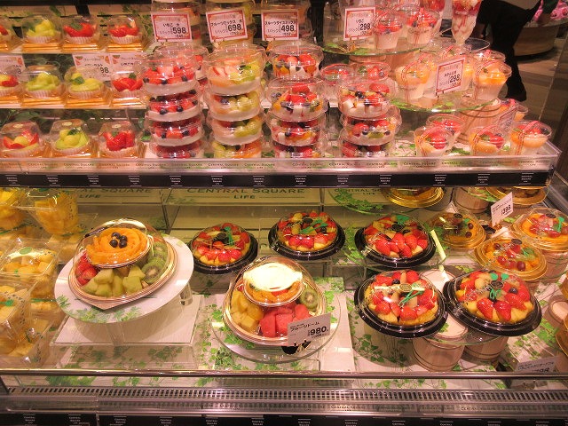 店の上にある数種類のケーキ
中程度の精度で自動的に生成された説明